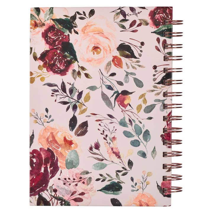 Christian Art Gifts - Wholesale Journal/Diary - Diario Espiral Rosado Floral Los Planes Jer. 29:111