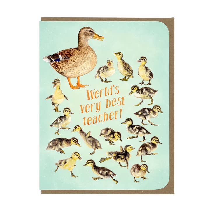 Teacher Appreciation - Ducklings - Greeting Card for wholesale by Amy Rose Moore Illustration
