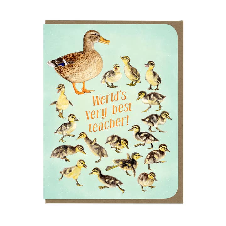 Teacher Appreciation - Ducklings - Greeting Card for wholesale by Amy Rose Moore Illustration