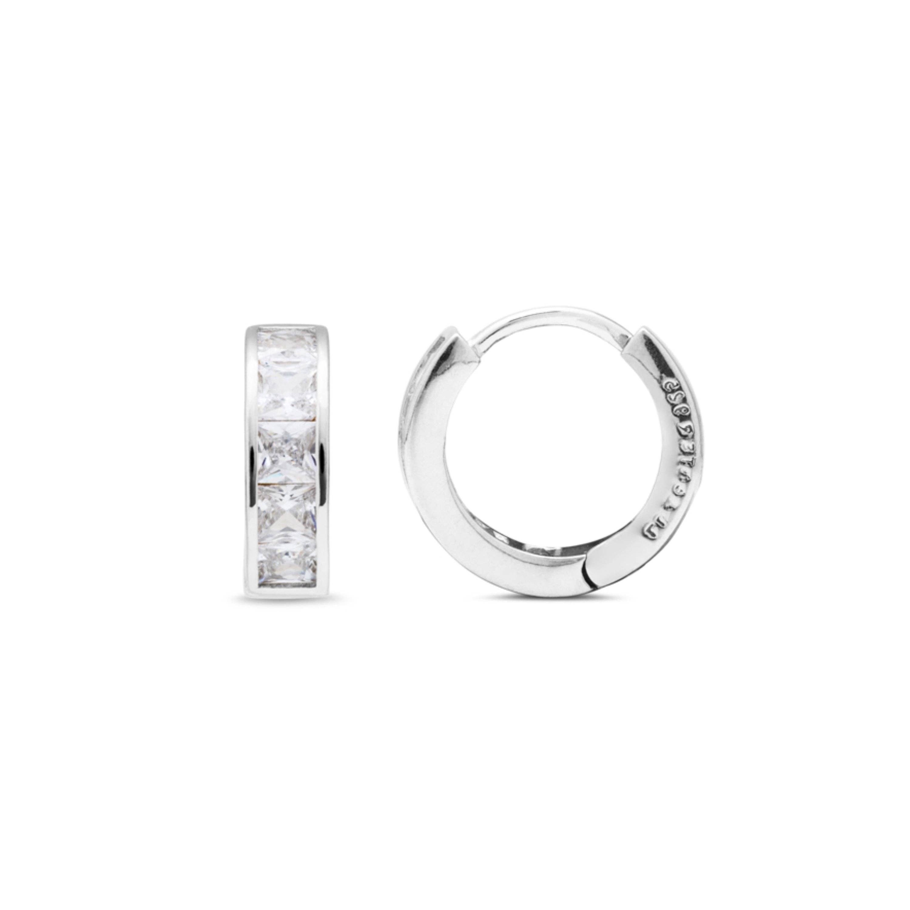 Luxenter - Wholesale Huggie Earrings - Pendientes de Plata de Ley 925 con Circonita Brillante acabados en rodio - Essential