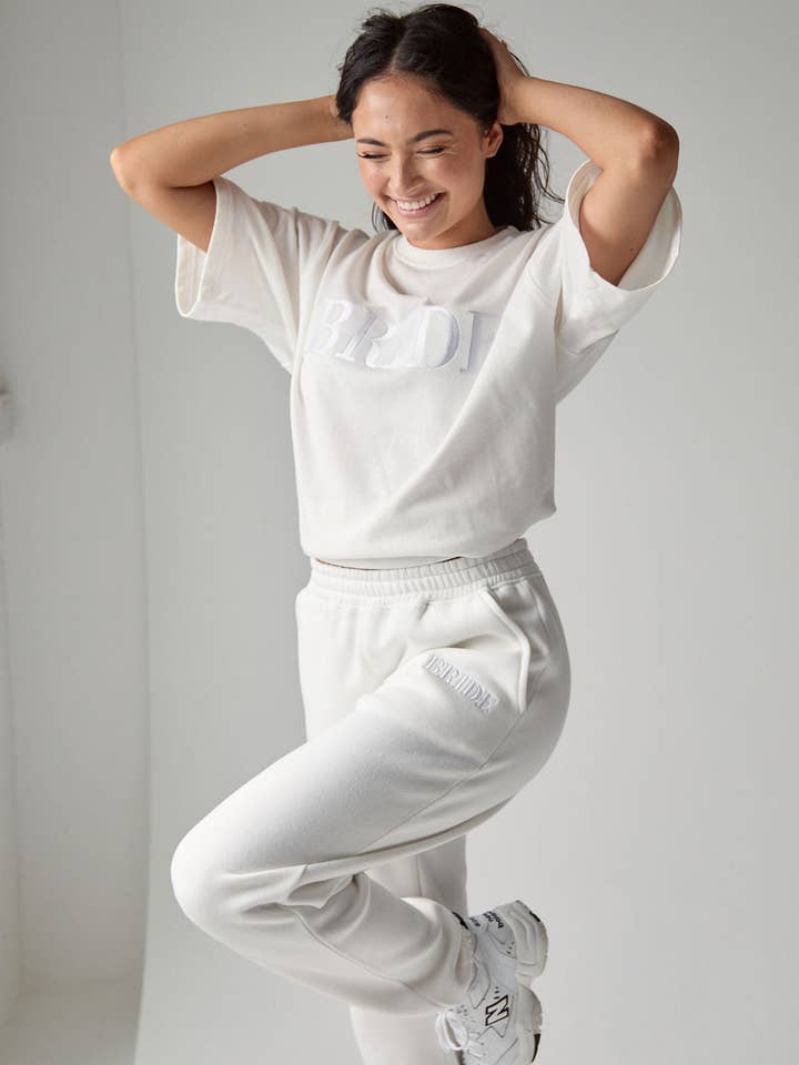 Six Stories - Wholesale Lounge Sweatpants/Joggers - Women's - Bride Statement Sweatpants - White