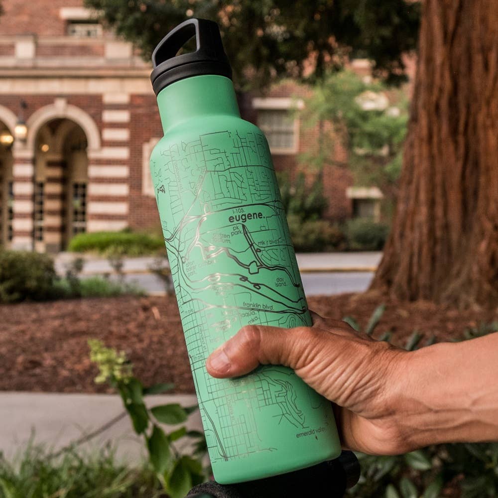 Well Told - Wholesale Water Bottle - CUSTOM ETCHED - U.S. City / Town Map - Water Bottle - 21 oz8