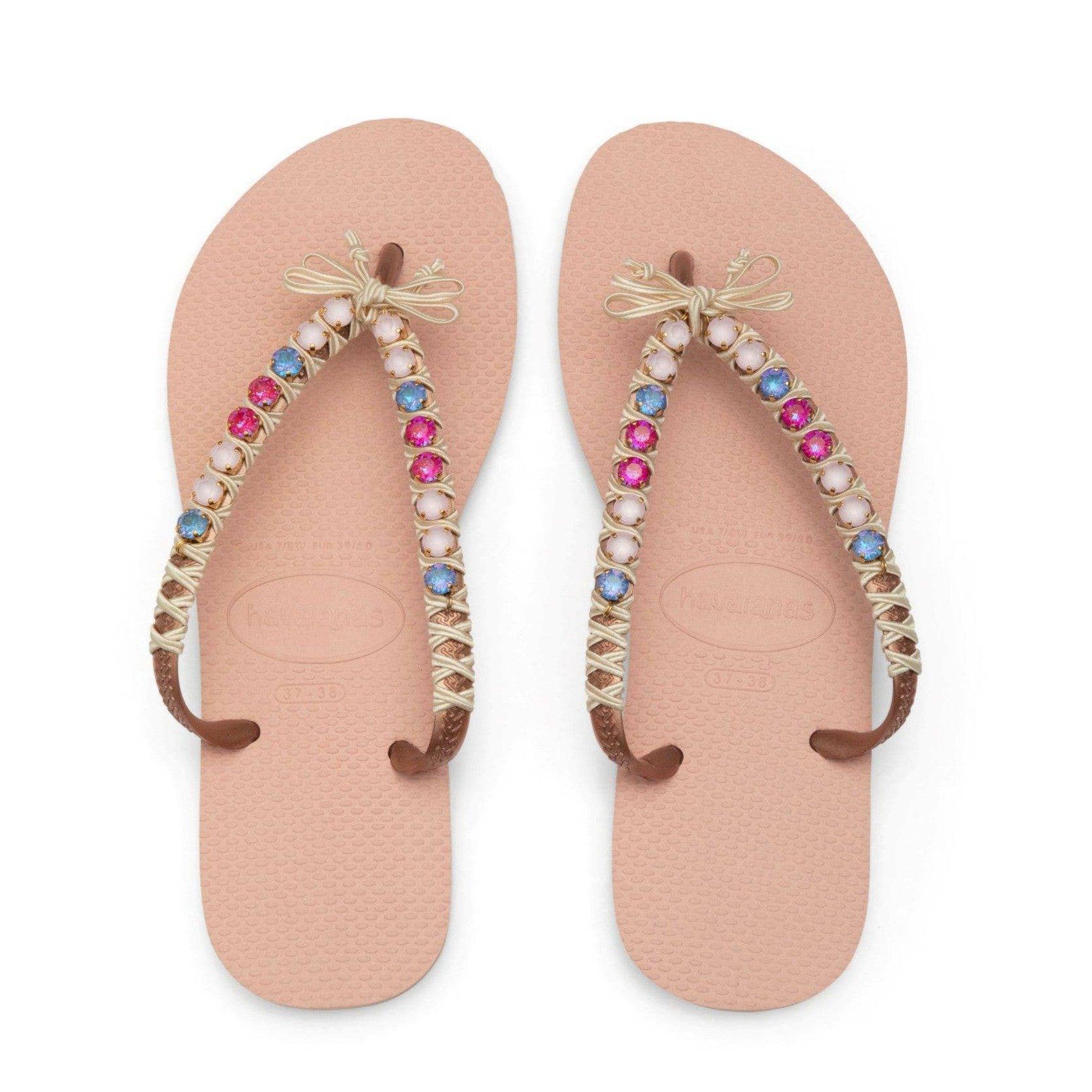 Coravana Jewelry – Großhandel Flip-Flops – Damen – Kristallverzierte Flip-Flops - Farbkombination2