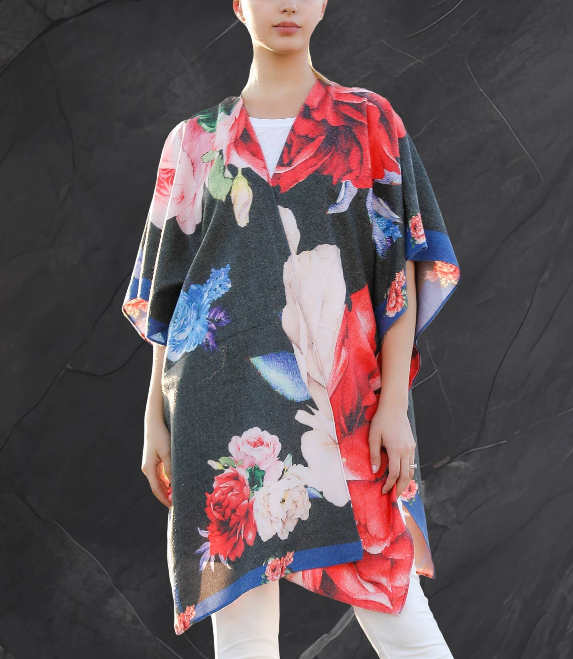 JC Sunny Fashion – Cardigan - Mulher por atacado – JC090305 Especial Semanal Mistura de Caxemira Peônia Outono/Inverno Ruana Grossa2