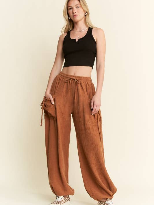 JADE BY JANE - Wholesale Pants - Women's - VINTAGE GAUZE JOGGER PANTS