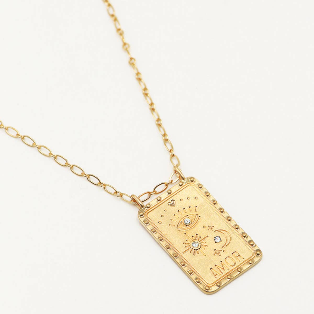 HoopLa – wholesale Pendant/charm necklace – Amor Talisman Evil Eye Necklace rhinestone14K gold0