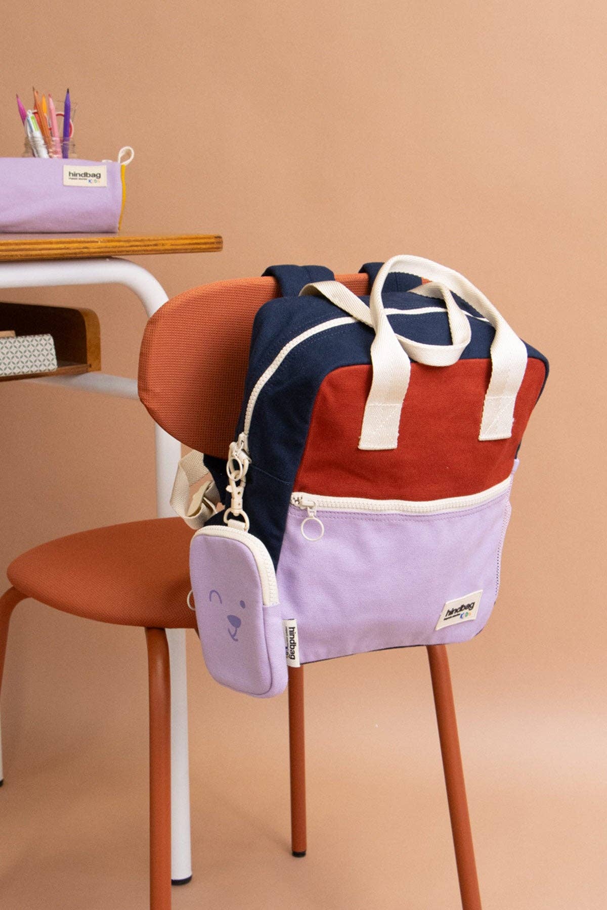 Hindbag – wholesale Ryggsäck - Barn – Arthur Tricolore Terrakotta Ryggsäck4