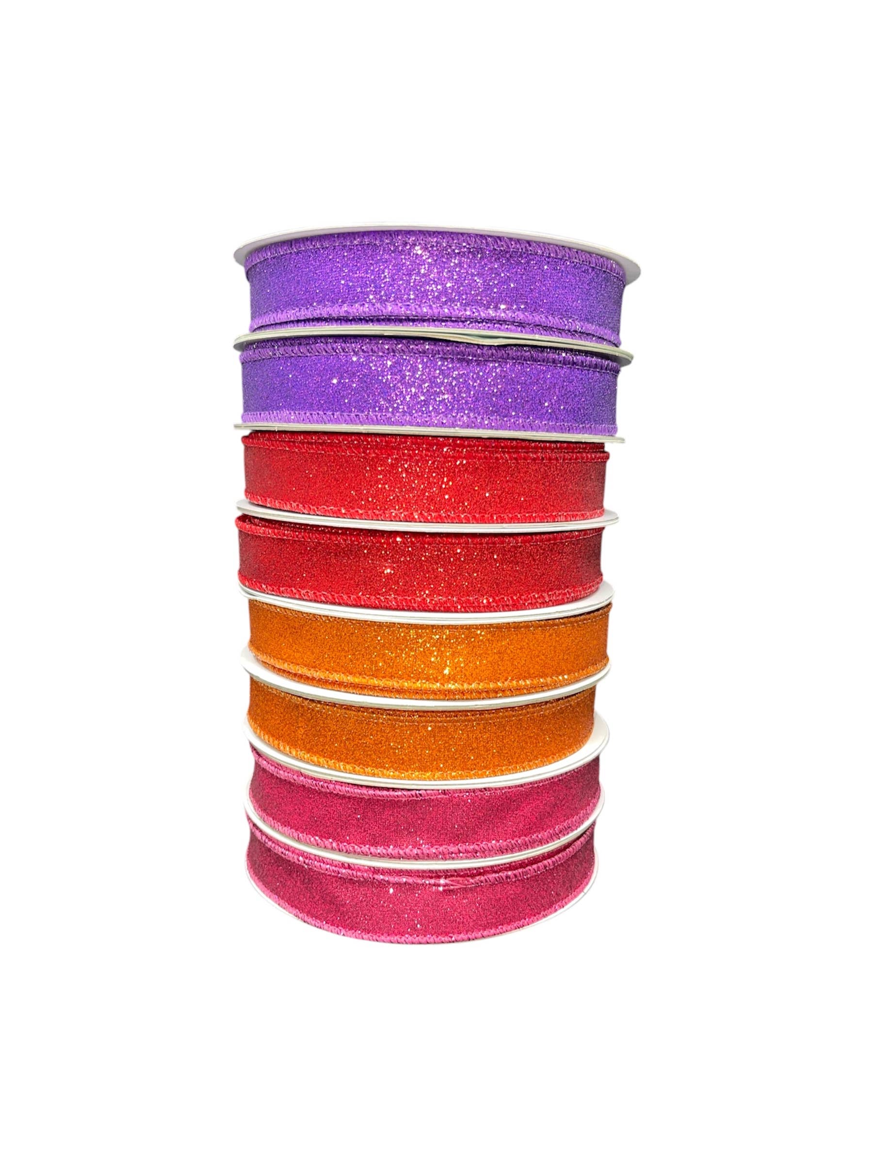 Thompson Wholesale - Wholesale Ribbon - Gift Wrapping - Sparkle ⅝" Wired Ribbon -- 24 Pack2