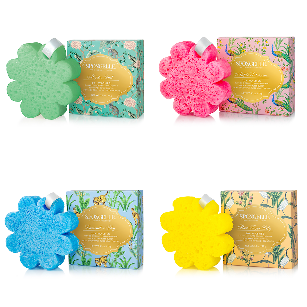 Spongellé | Easter Gifts | Mother's Day 2026 | Spring Gifts - Wholesale Bath Pouf/Sponge - Art Chinois Assorted Pack1