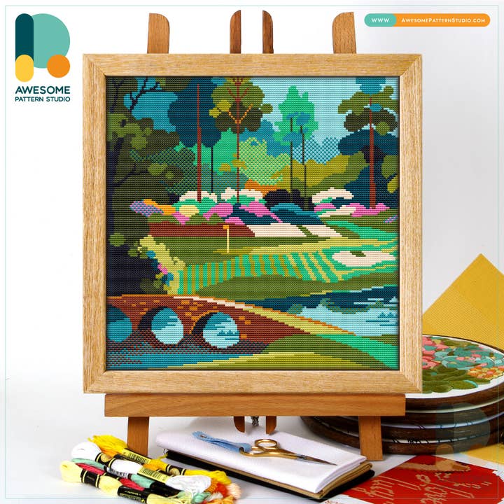 CS1222 Augusta National Golf, Räknat korsstygnssats för wholesale av Awesome Pattern Studio