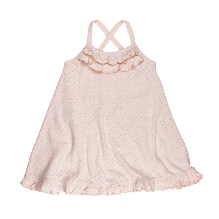 Barbe à papa | Robe tourbillon en pointelle biologique pour la vente par L'ovedbaby