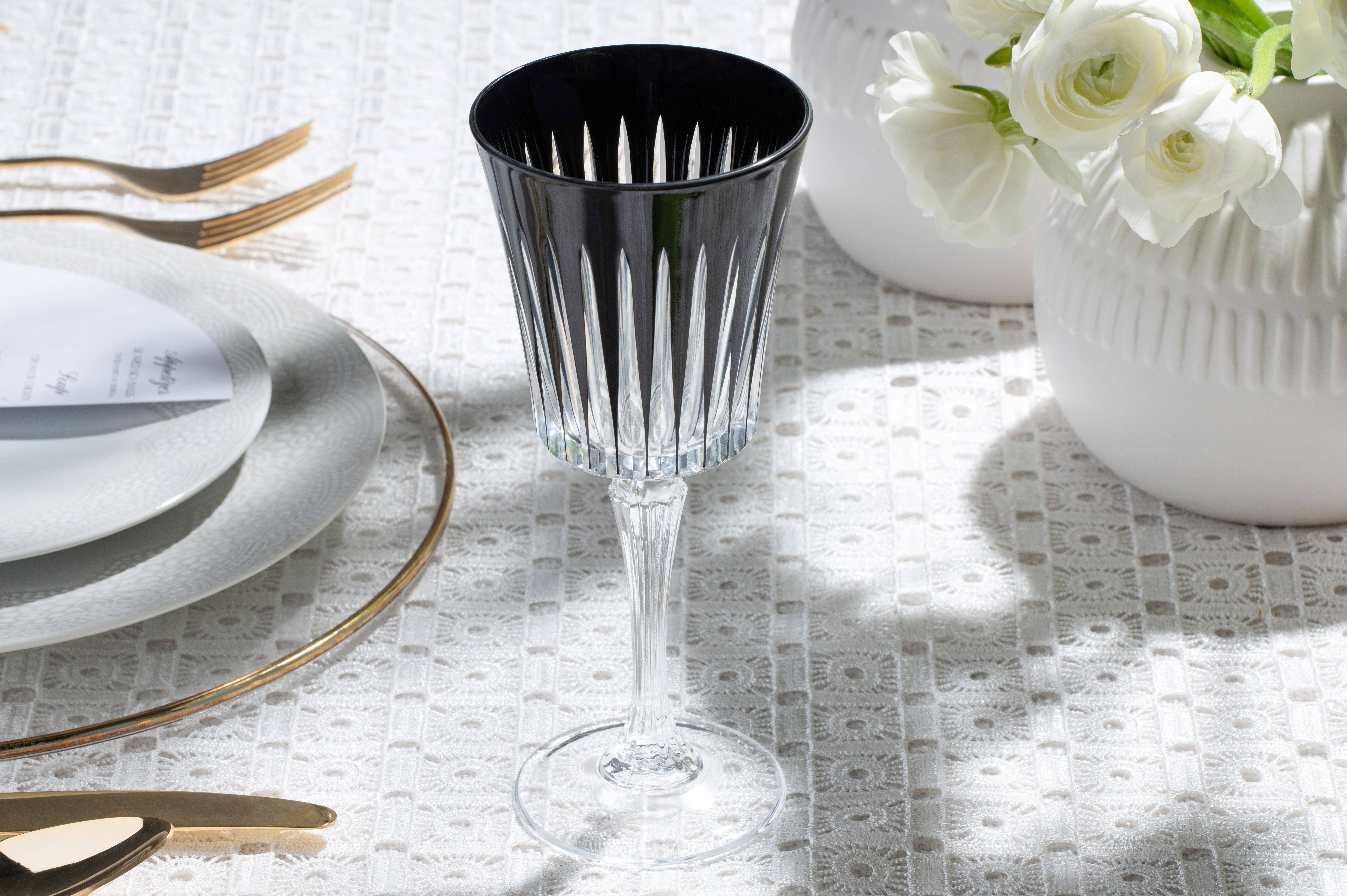 Barski - Wholesale Wine Glass - Onyx White Wine Glass Black, 7.5 oz. Set of 63