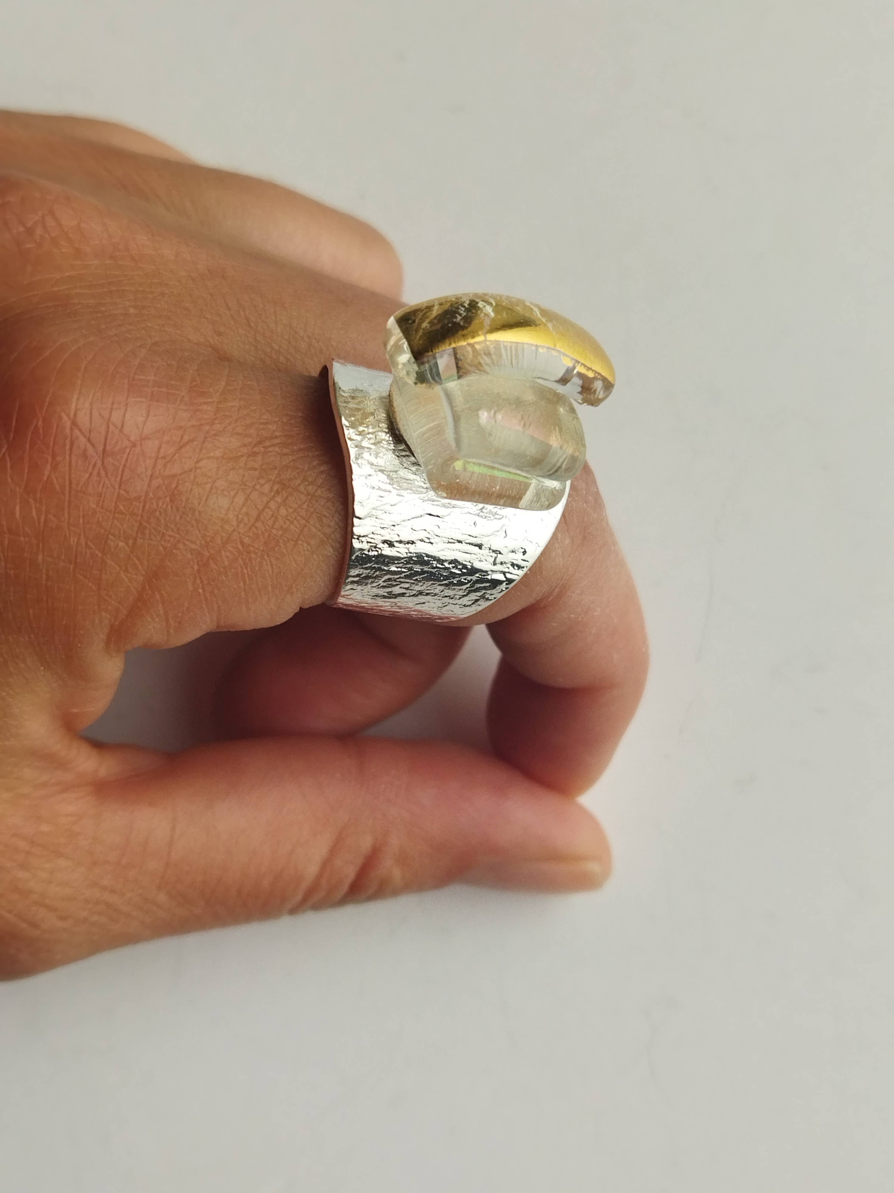 Rachel Ortiz – wholesale Cocktail/statement ring – Perla ALMA ring - Moonstone0