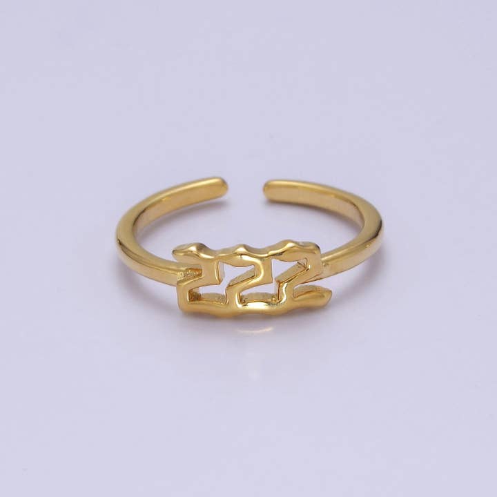 Aim Eternal - Wholesale Band/Stacked Ring - Dainty Angel Number Ring, Minimalist Gold Filled Ring Unisex1