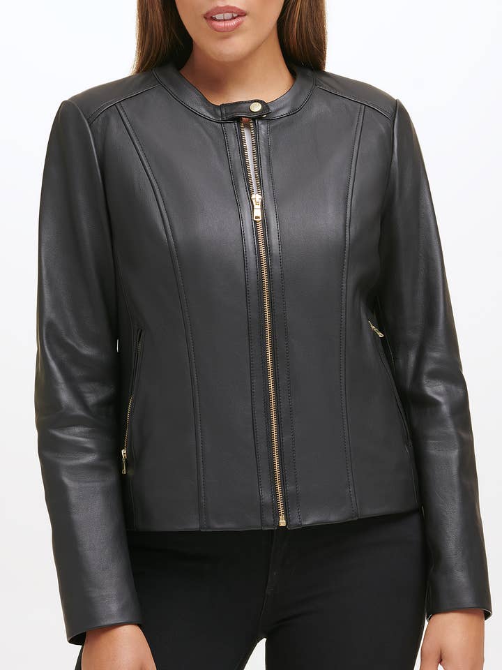 Cole Haan Smooth Lambskin Leather Jacket for wholesale by Cole Haan