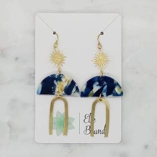 Boucles d'oreilles en acétate demi-lune en or pour la vente par Elle Brands LLC