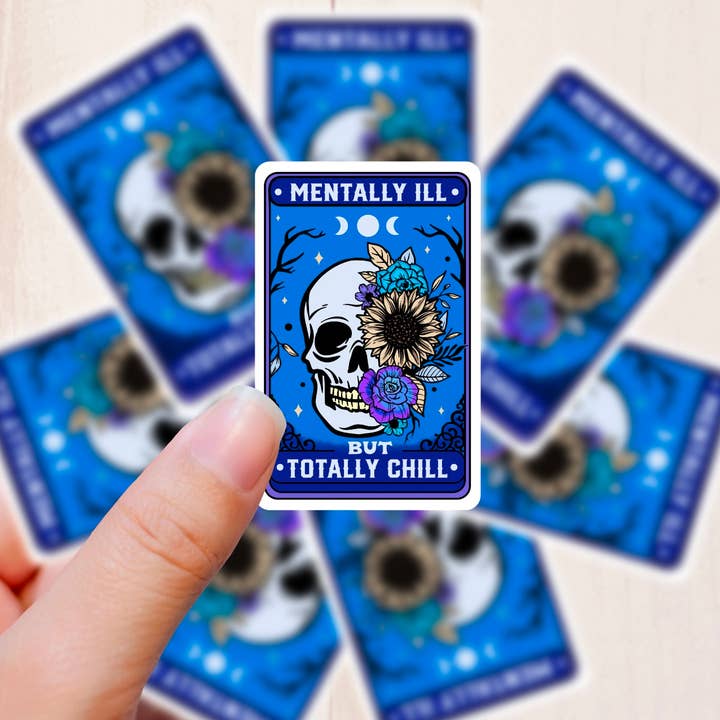 Totally Chill, Tarot Card, Vinyl Sticker for wholesale by Graceful Darkness, LLC
