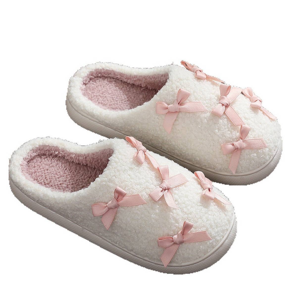 DOUBLJU - Wholesale Slippers - Women's - CUTE WARM HOME BOW COTTON SLIPPERS_CWSHS115315