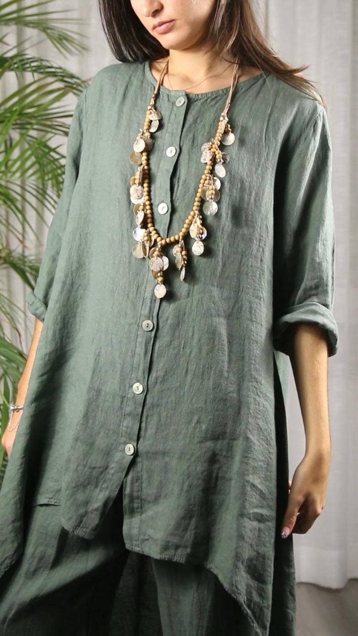 Linen & More – wholesale Top & pants set (NOT Loungewear) – Women's – REF 17261 SET BLOUSE AND LINEN PANTS 100%7