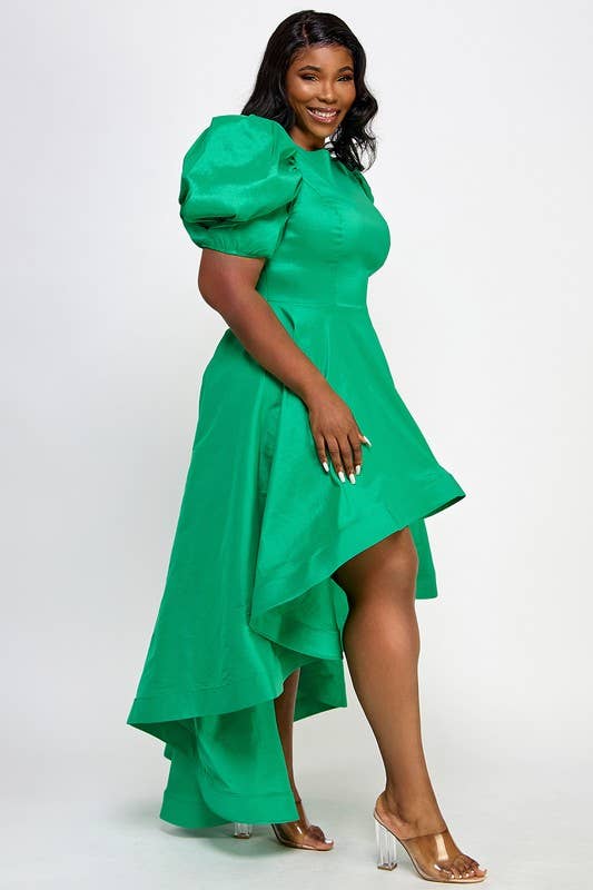 Namatt Design - Vente Robe – femme - Robe midi évasée à manches courtes Plus Puff8