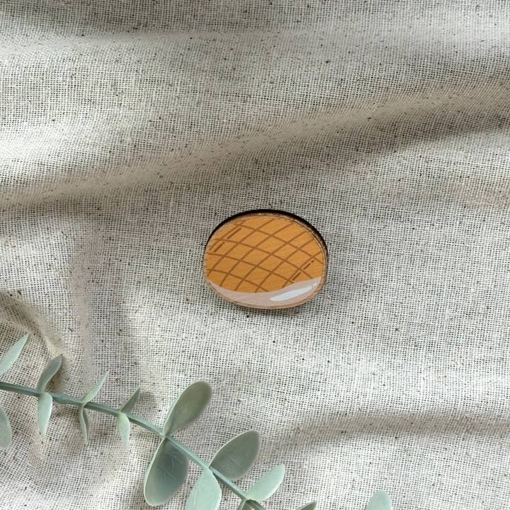 Pineapple Bun Dim Sum Wooden Pin for wholesale by Sik Fan Studio