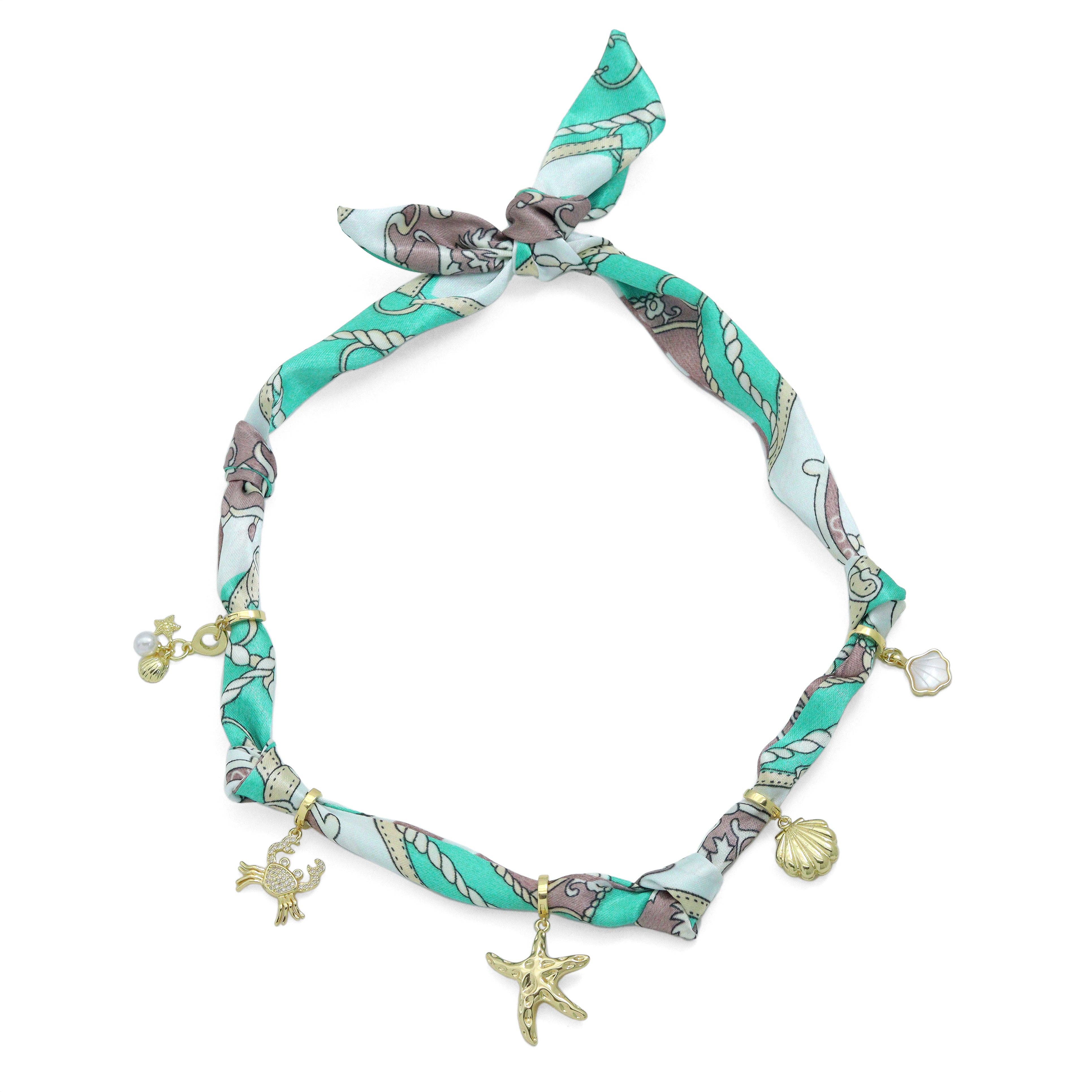 BestBeads&Beyond - Wholesale Pendant/Charm Necklace - Convertible Scarf Necklace, Adjustable Silk Scarf Statement Necklace, sku#EF80614