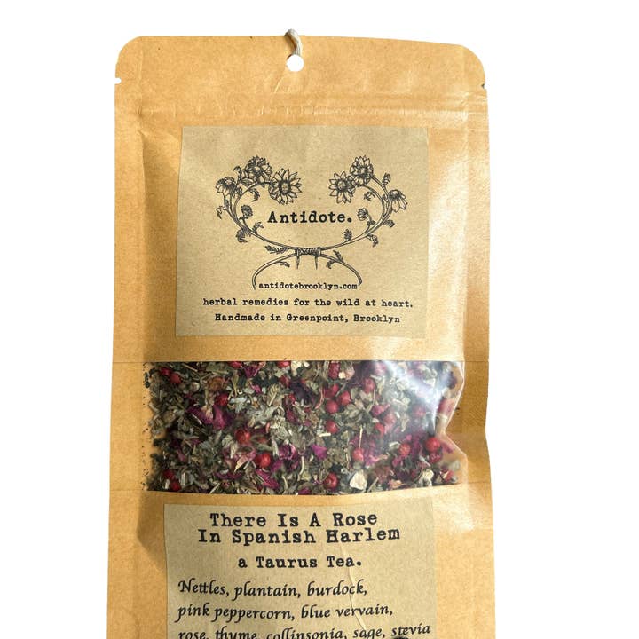 Antidote Apothecary - Venta al por mayor Tés a granel - Mezcla de té TAURUS Zodiac, hay una rosa en Spanish Harlem