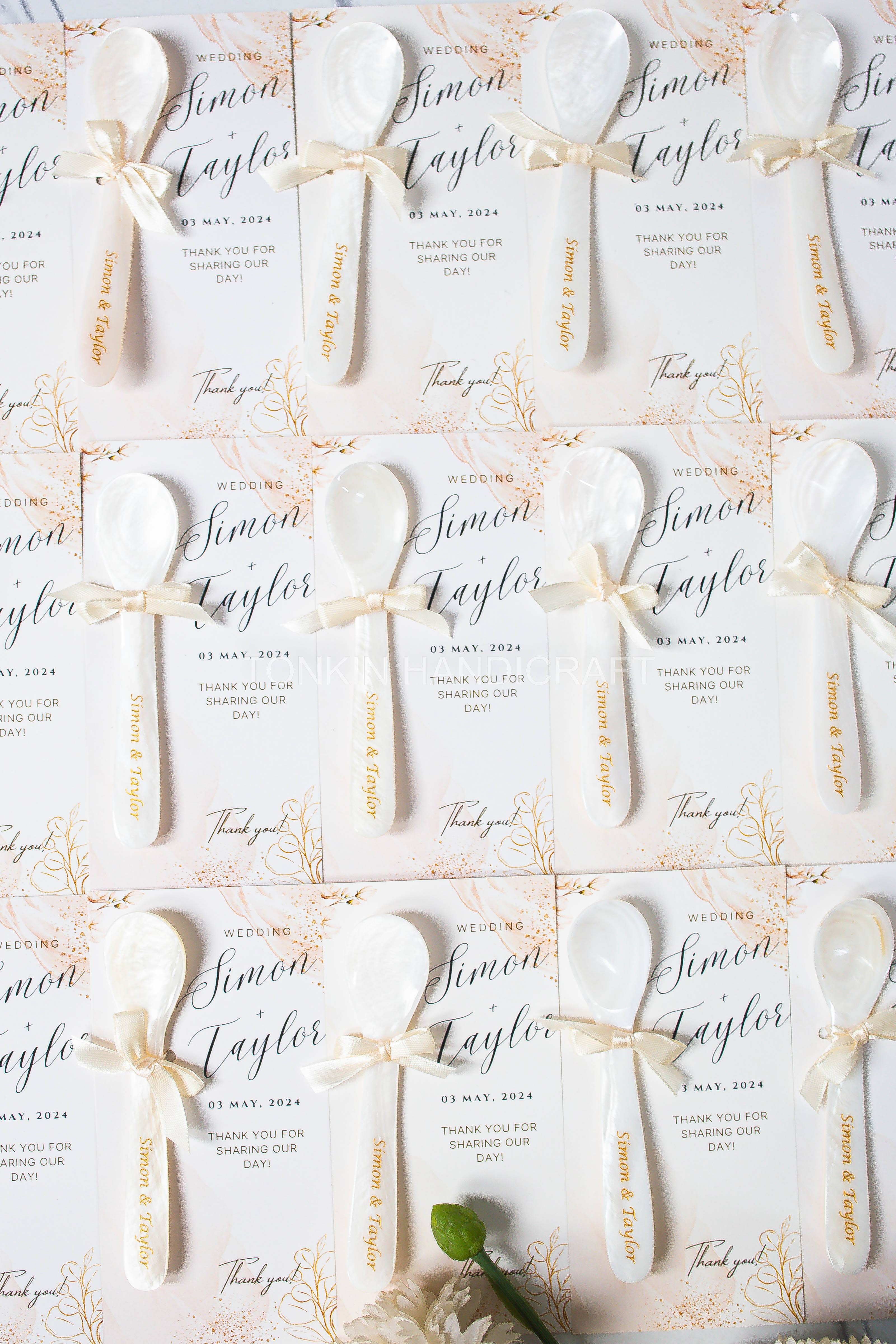 Tonkin Handicraft - Wholesale Kitchen Spoon - Personalized Mother of Pearl Caviar Favor wedding spoon6