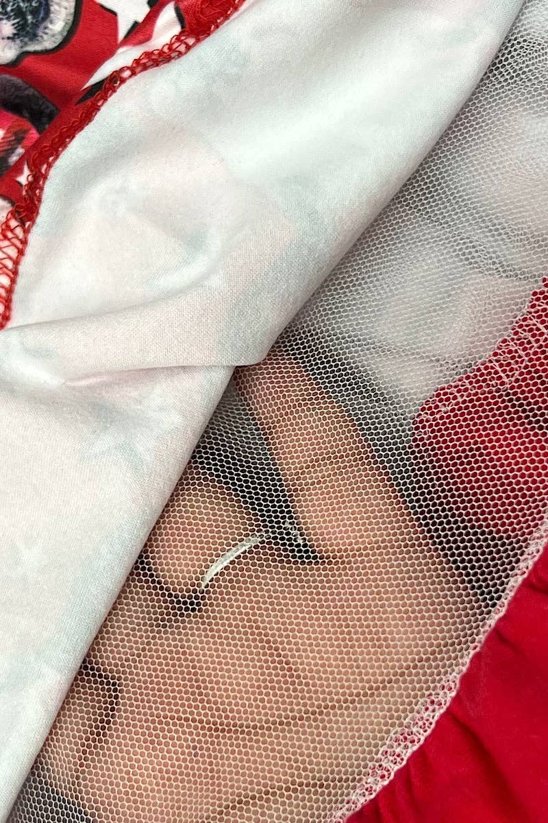 Kids Charm Online - Wholesale Dress - Kids - Red cow printed ruffle trim dress. DRG651522064-AMY2