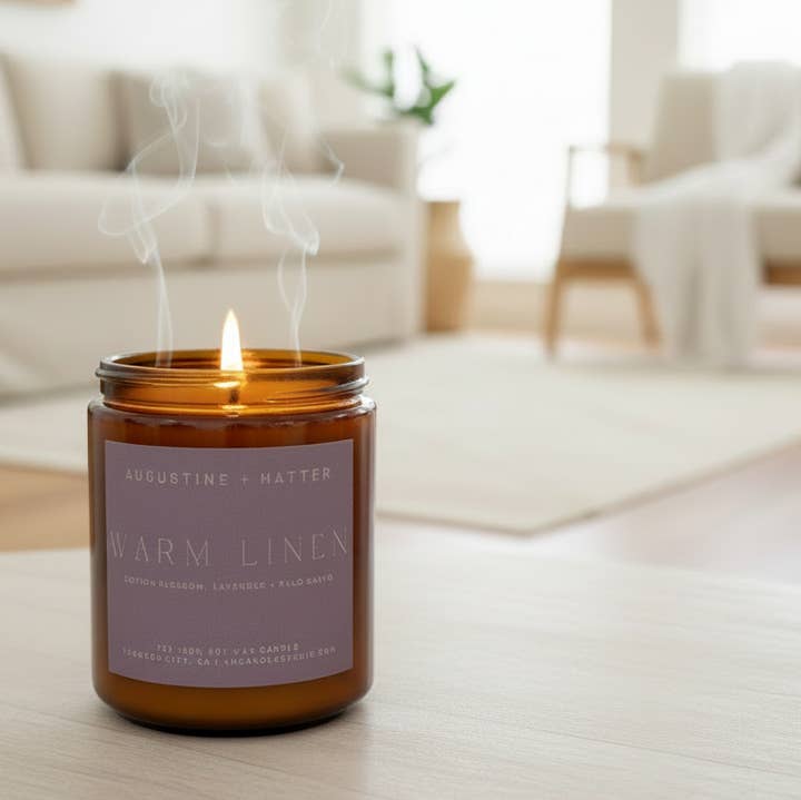 Augustine + Matter Candle Studio - Wholesale Jar/Filled Candle - Warm Linen - 7oz Soy Candle