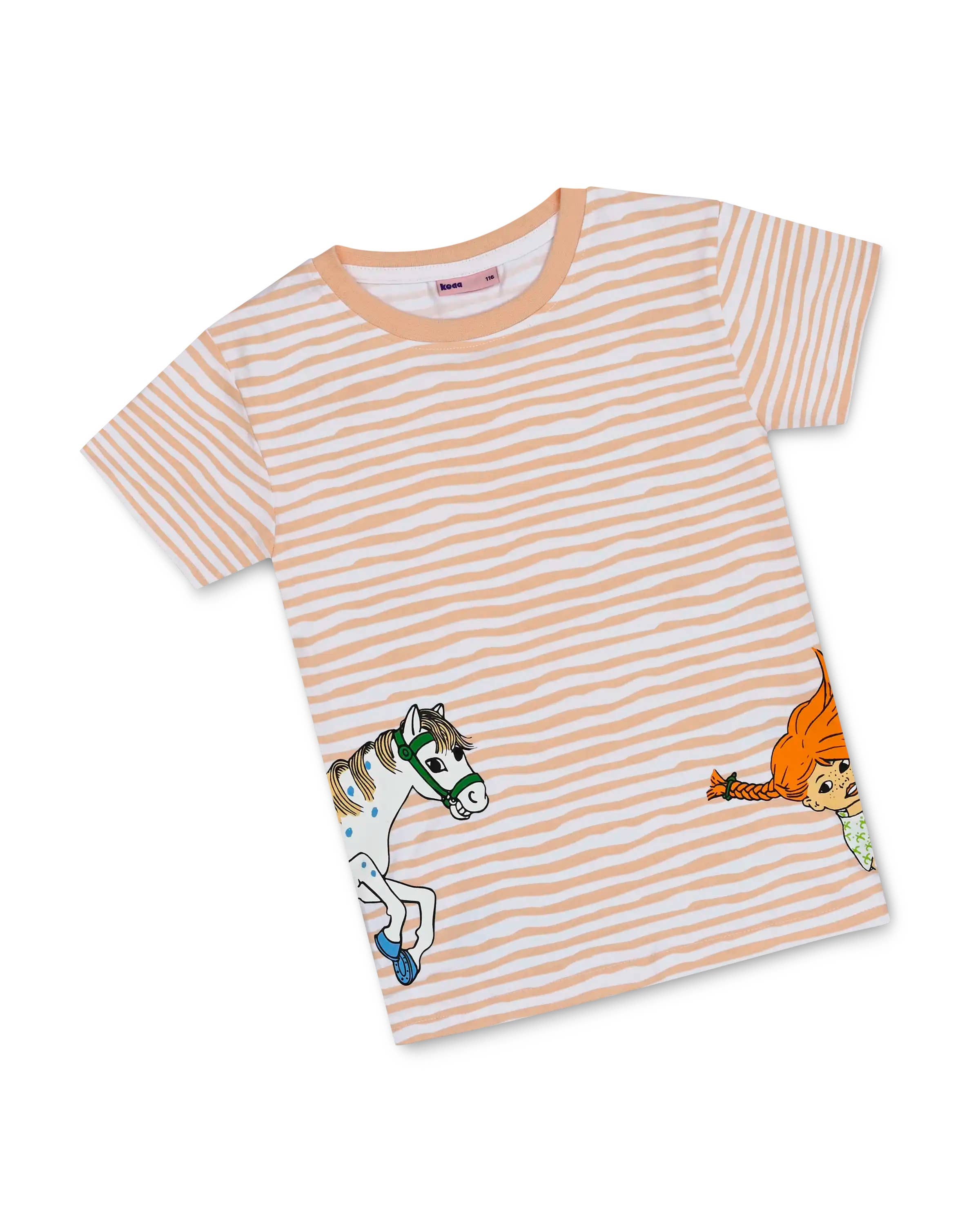 koaa - Wholesale T-Shirt - Kids - koaa – Pippi Longstocking "Stripes" – T-Shirt white/orange