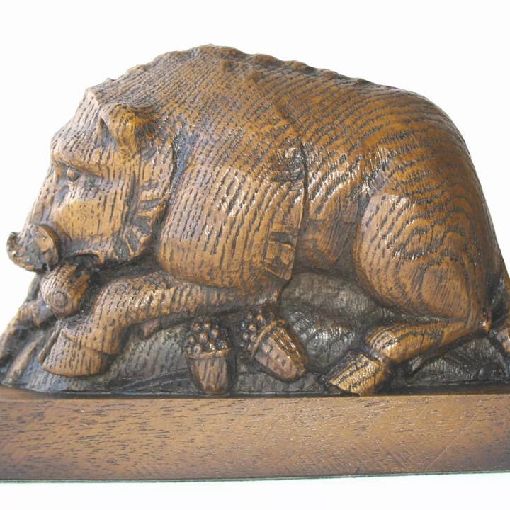 Oakapple Designs Ltd - Wholesale Decorative Figurine - Wild Boar of St. Giles - Reproduction Misericord Carving.1