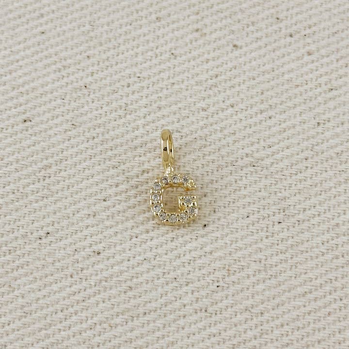 GoldFi - Wholesale Individual charm/pendant - 18k Gold filled Micro CZ Initial Letter Charm9