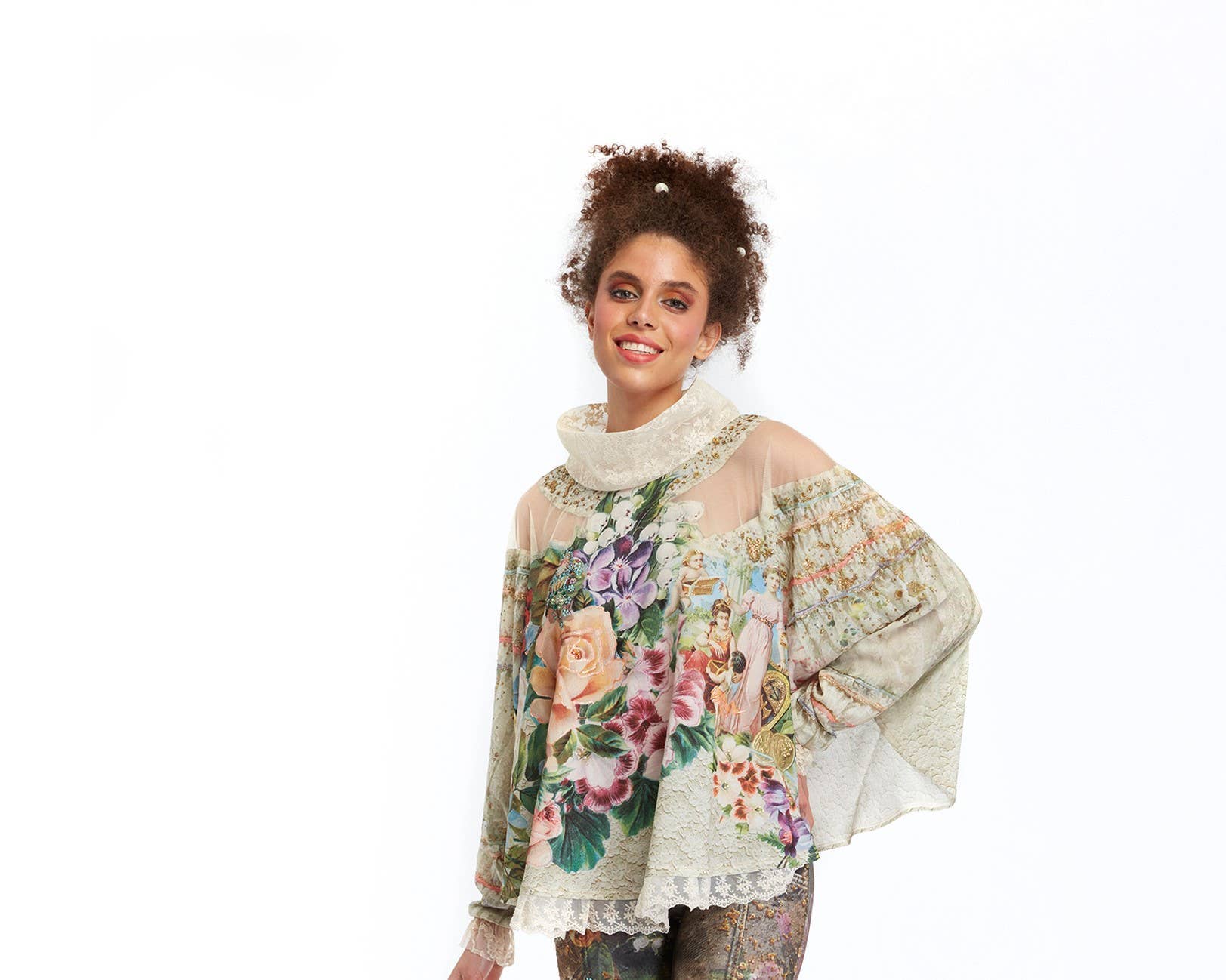 IPNG Design - Vendita all'ingrosso Camicetta - Donna - Blusa a scialle - Fortune In Flowerland3