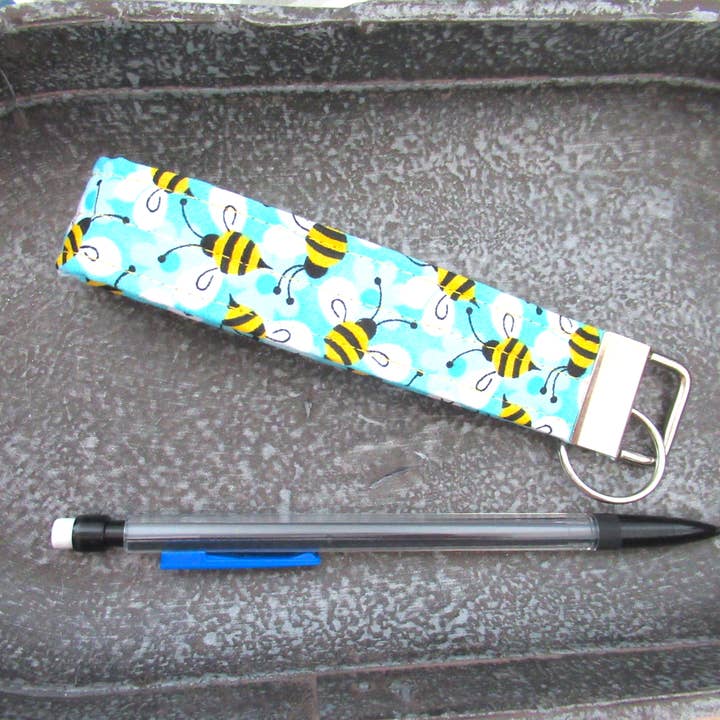 Bee Key Fob, Bee Wristlet, Bee Wristlet Keychain, Bee Gifts for wholesale by Thread and Purls