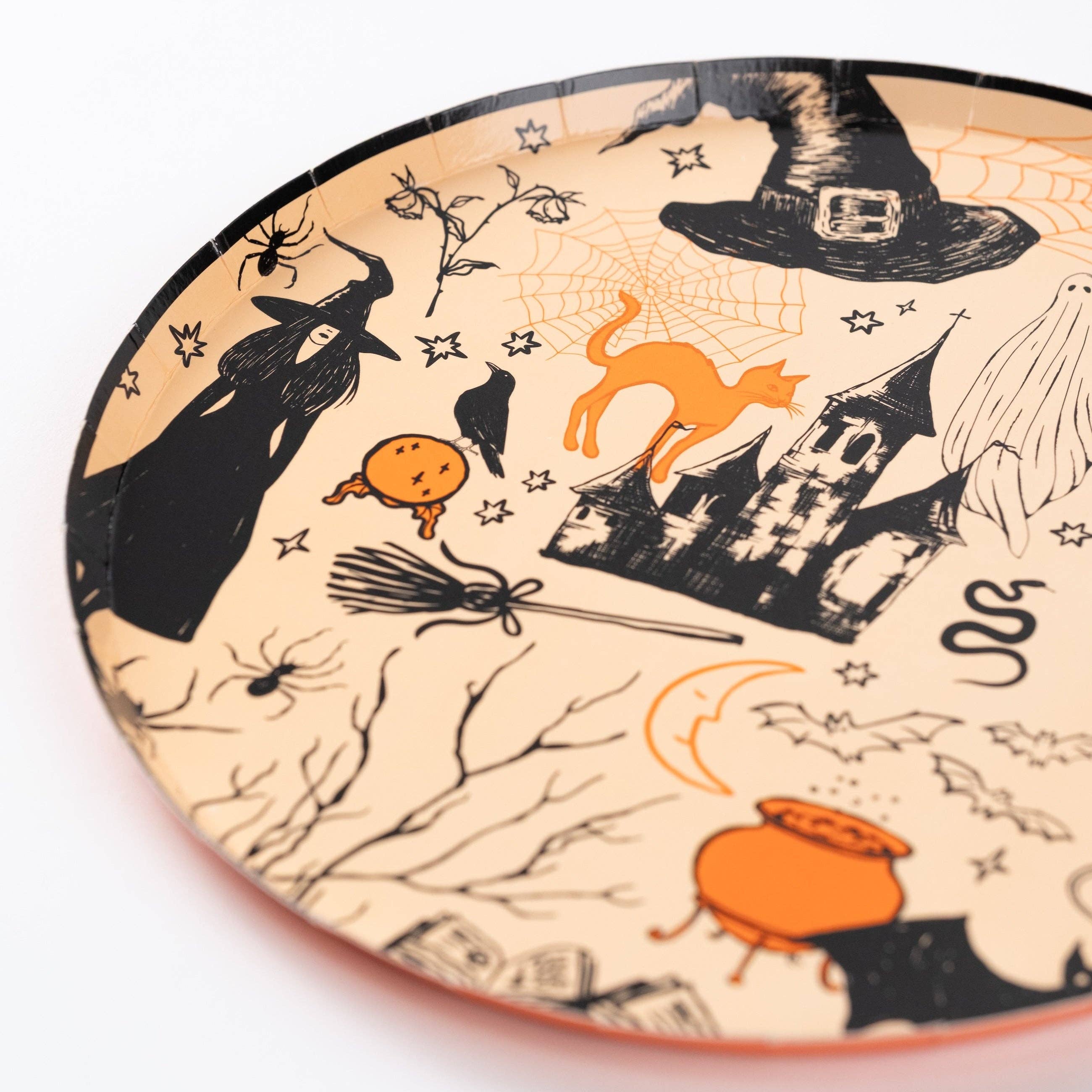 Gatherings by Curated Paperie – wholesale Engångsplatta – HAL25-DP5 Små tallrikar med Halloween-ikoner6