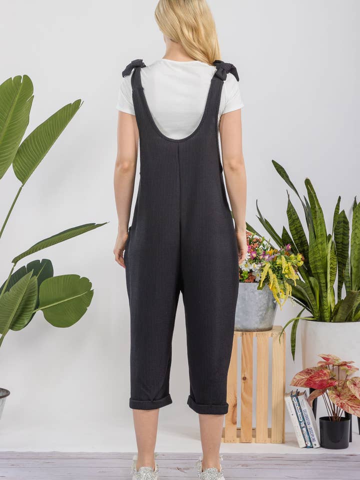 Celeste Clothing – Engroshandel Jumpsuit - Dame – CASUAL RIB CAPRI JUMPSUIT MED LOMMER -CP3387328
