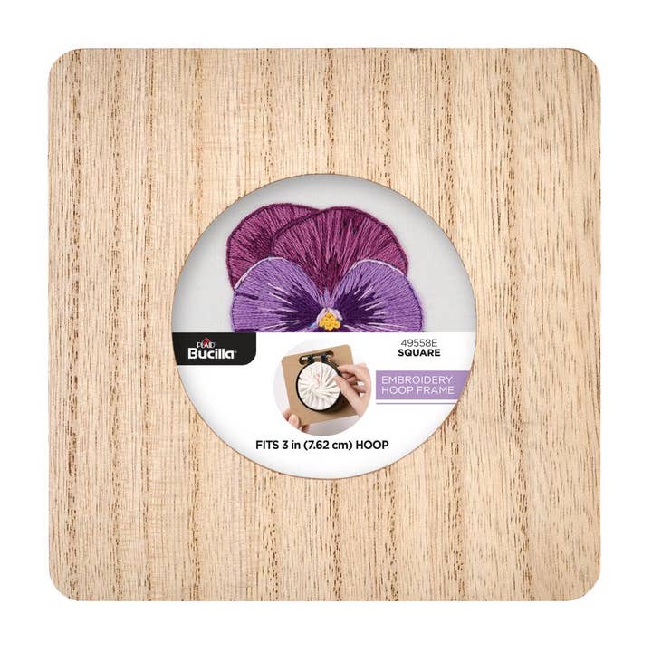 Bucilla® Wood Embroidery Hoop Frame - 3” Square for wholesale by Plaid Crafts