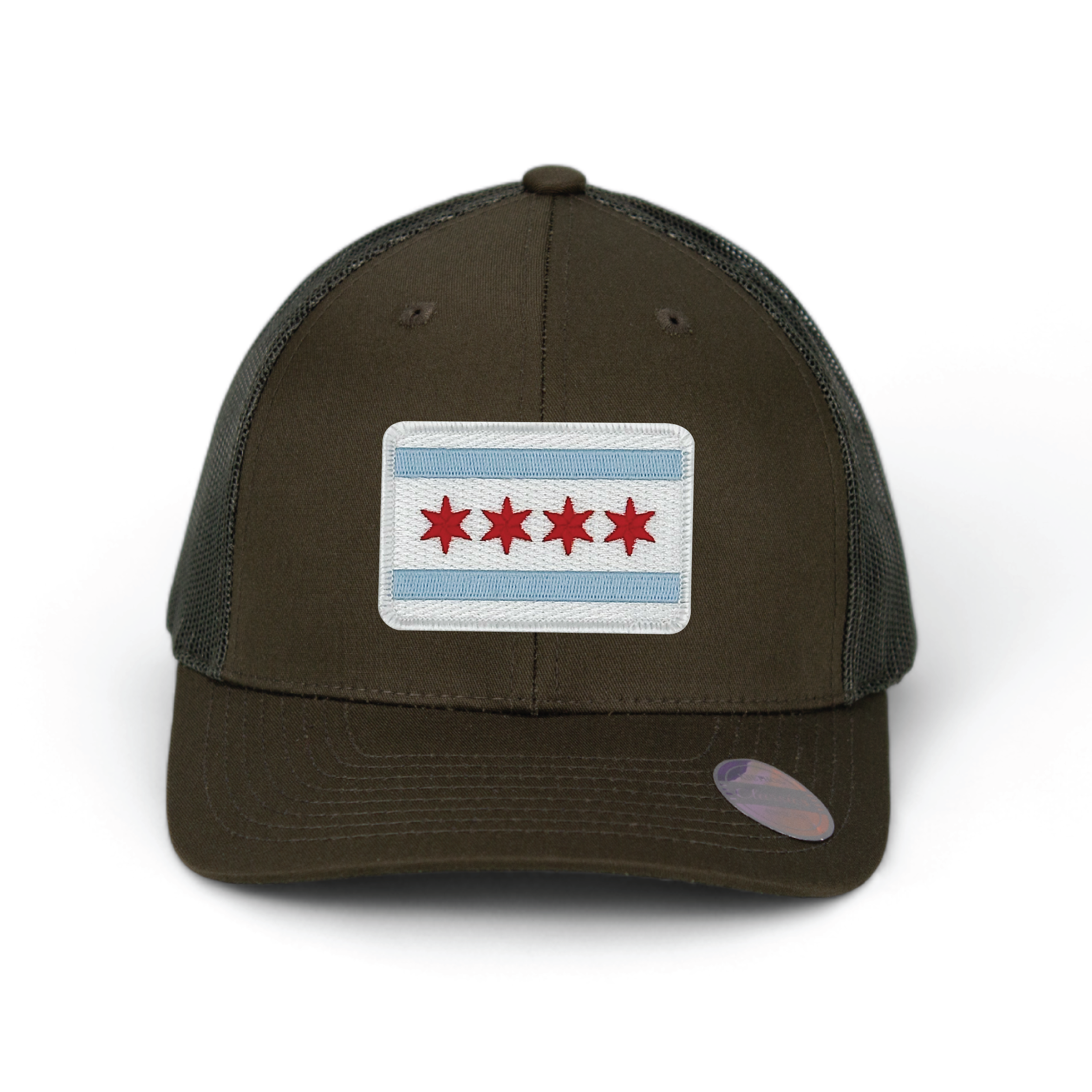 Cotton Mule - Wholesale Trucker Hat - Unisex - Chicago Flag Patch Trucker Hat1