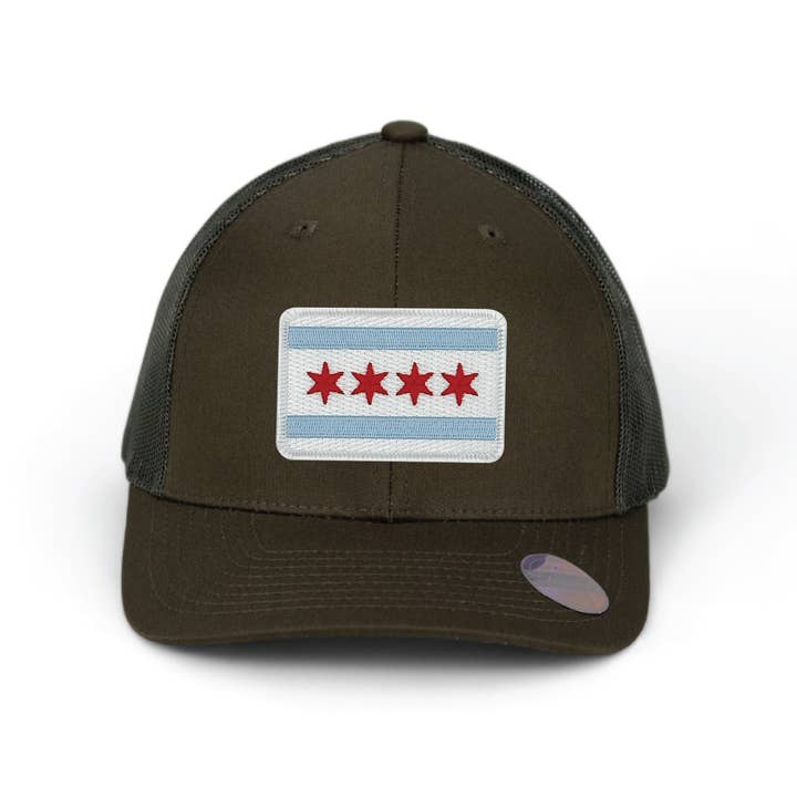 Cotton Mule - Wholesale Trucker Hat - Unisex - Chicago Flag Patch Trucker Hat1