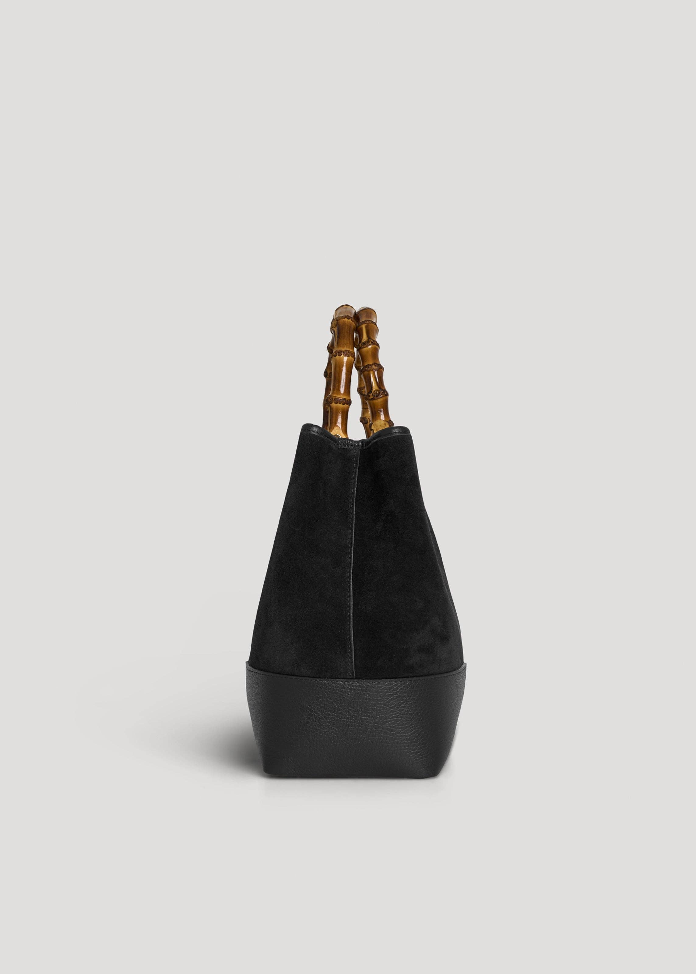 Prestige Milano - Vente Tote bag – femme - Sac Bamboo Babe en daim et cuir noir3