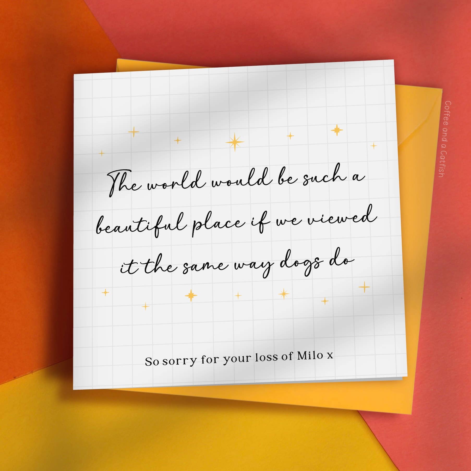 Coffee and a Catfish – wholesale Sympathy card – Personalised Dog Bereavement Card | Thinking of You Card0