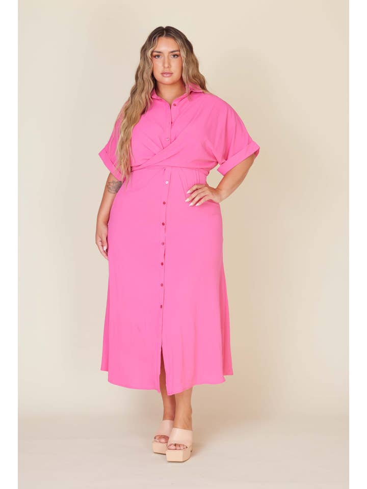 Fashion Space - Wholesale Dress - Women's - Plus Size Women Solid Maxi Dress6