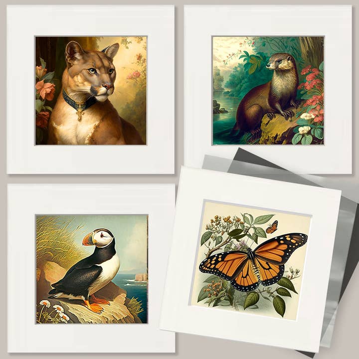 Mowbi - Venta al por mayor Ilustración - Conejo de Estilo Antiguo - Láminas de Arte de Animales Vintage – Obra de Arte de 8″x10″ para Marco de 11″x14″