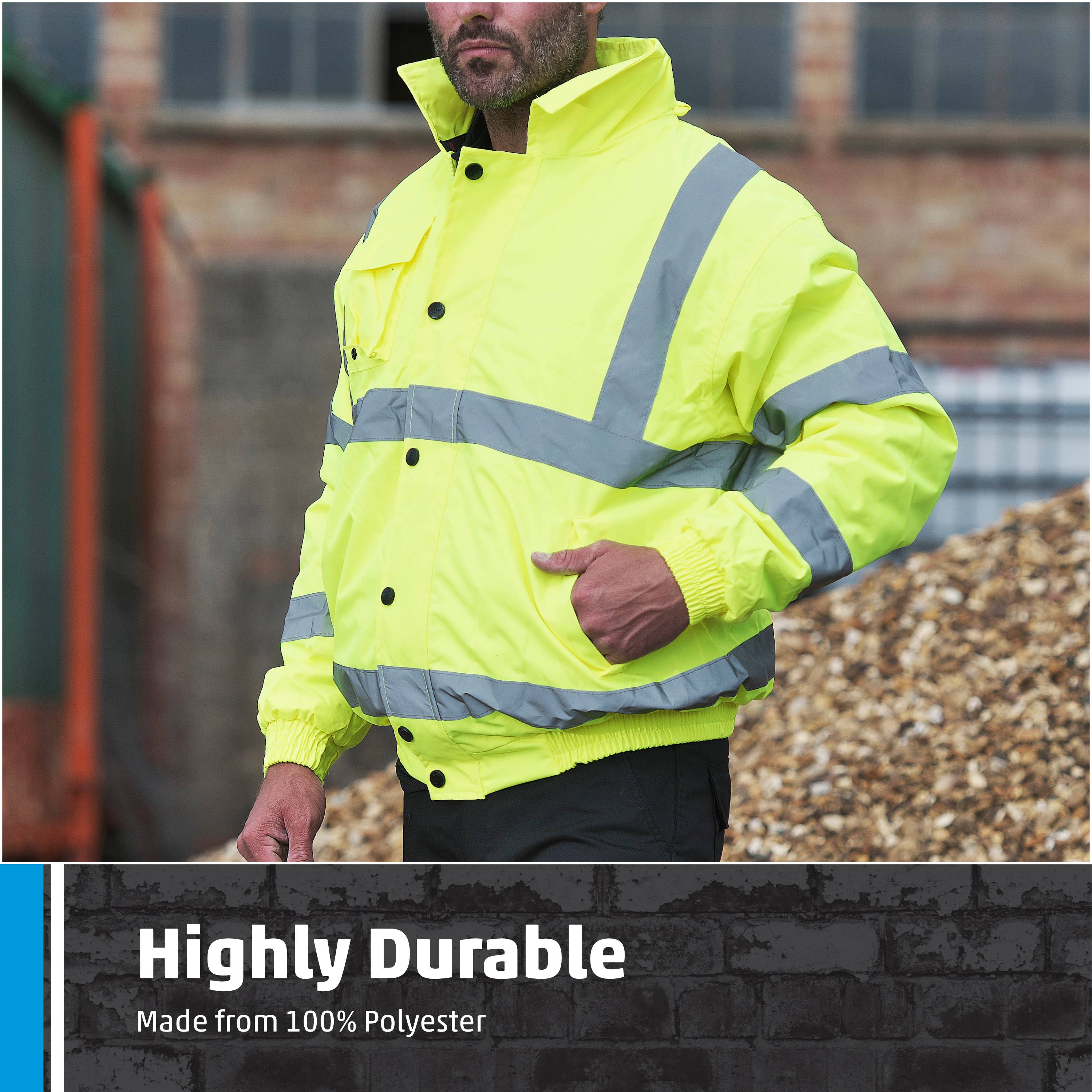 TuffStuff Workwear – wholesale Bomber jacket – Men's – Fort Hi Vis Bomber Jacket, Waterproof & Windproof4