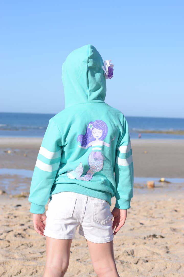Mermaid Sequin Toddler & Kids 3D Hoodie for wholesale by Doodle Pants