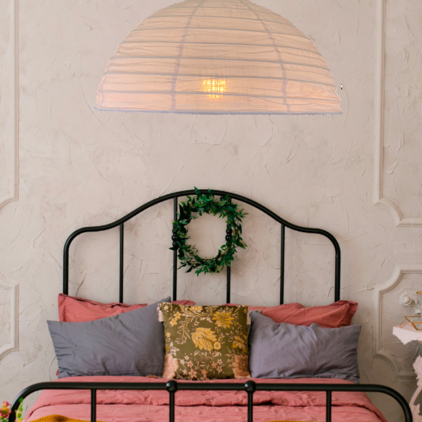 Little Nordic Sol - Wholesale Lantern - Linen Light Shade Lumi Dome Blush Pink  60cm5