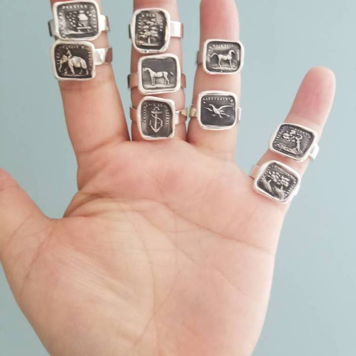 Plum and Posey - Vendita all'ingrosso Anelli con sigillo - Essere un leone - Da qui I Rise Anello5