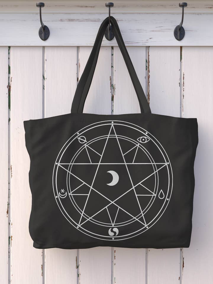 Sac fourre-tout Magic Circle | Witch, Pagan, Pentacle, New Age pour la vente par Gesshoku