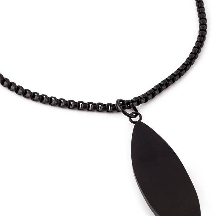 Blackskies - Wholesale Pendant/Charm Necklace - Nalu Surf Board Pendant / Necklace Matte Black 70 cm4